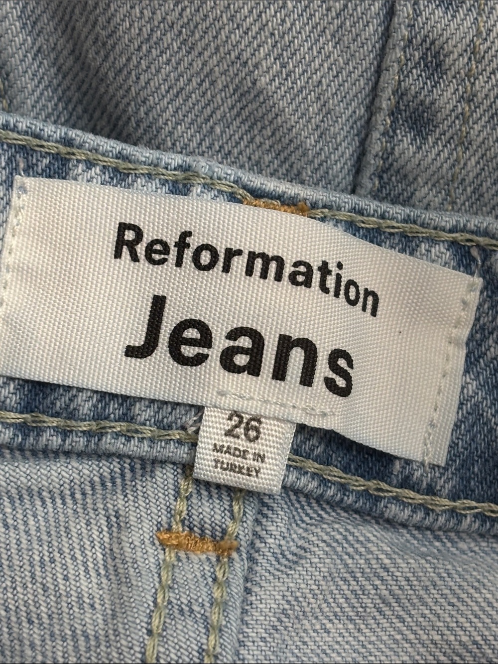 Reformation Wilder High Rise Wide Leg Cropped Jeans Tenaya Destroyed Hem Size 26 - Picture 9 of 11